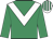 emerald green, white chevron, emerald green sleeves, white cap, emerald green stripes