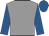 Grey, royal blue sleeves and cap