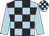 Light blue and black check, light blue sleeves