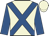Beige, royal blue cross belts and sleeves