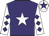 Purple, white star, white sleeves, purple diamonds, white cap, purple star