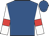 Royal blue, white sleeves, red armlets