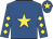 Royal blue, yellow star, diamonds on sleeves, royal blue cap, yellow star