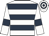 White, dark blue hoops and armlets
