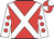 Red, white cross belts, white sleeves, red spots, red and white quartered cap