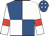 Royal blue and white (quartered), white sleeves, red armlets, royal blue cap, white diamonds