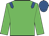 Lime green, royal blue epaulets and cap