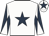 White, dark blue star, dark blue and white diabolo on sleeves, white cap, dark blue star