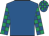 Royal blue, royal blue and emerald green check sleeves and cap