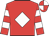 Red, white diamond, hooped sleeves, quartered cap