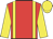 Red, yellow braces, sleeves and cap