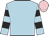 Light blue,  black hooped sleeves, pink cap
