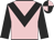 Pink, black chevron and sleeves, black and pink quartered cap