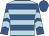 Light blue, royal blue hoops, royal blue and light blue chevrons on sleeves, royal blue cap