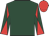 Dark green, dark green and red diabolo on sleeves, red cap