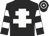Black, white cross of lorraine, hooped sleeves and cap