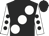 Black, large white spots, white sleeves, black spots