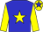 Blue, yellow star and sleeves, yellow cap, blue star