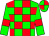 green and red checks, red armlets on green sleeves, quartered cap
