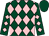 Dark green and pink diamonds, dark green cap