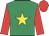 Emerald green, yellow star, red sleeves and cap