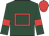 Dark green, red hollow box, armlets and cap