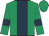 Emerald green, dark blue stripe and armlets