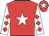 Red, white star, white sleeves, red diamonds, red cap, white star