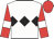White, black triple diamond, red sleeves, white armlets, red cap