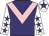 Purple, pink chevron, white sleeves, purple stars, white cap, purple star