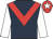 Dark blue, red chevron, white sleeves, red cap, white star