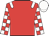 Red, white epaulets, checked sleeves, white cap