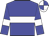 Big-blue body, white hoop, big-blue arms, white armlets, white cap, big-blue quartered