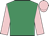 Emerald green, pink sleeves and cap