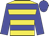 Yellow body, blue hooped, blue arms, blue cap