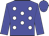 Blue body, white spots, blue arms, blue cap