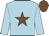 Blue-light body, brown star, blue-light arms, brown cap