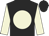 Black body, beige disc, beige arms, black cap