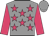 Grey body, rose stars, rose arms, grey cap