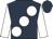 Dark blue, large white spots & sleeves, dark blue cap