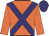 Orange, purple cross sashes, purple cap