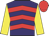 Purple & red chevrons, yellow sleeves, red cap