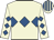Beige, royal blue triple diamond & diamonds on sleeves, striped cap