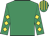 Emerald green, yellow diamonds on sleeves, striped cap