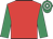 Red, emerald green sleeves, emerald green & white hooped cap