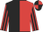 Red & black halved, striped sleeves, quartered cap