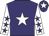Purple, white star, white sleeves, purple stars, purple cap, white star