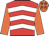 Red & white chevrons, orange sleeves, orange cap, red stars