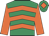 Emerald green & orange chevrons, orange sleeves, orange diamond on cap