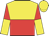 yellow and red halved horizontally, red and yellow halved sleeves, yellow cap